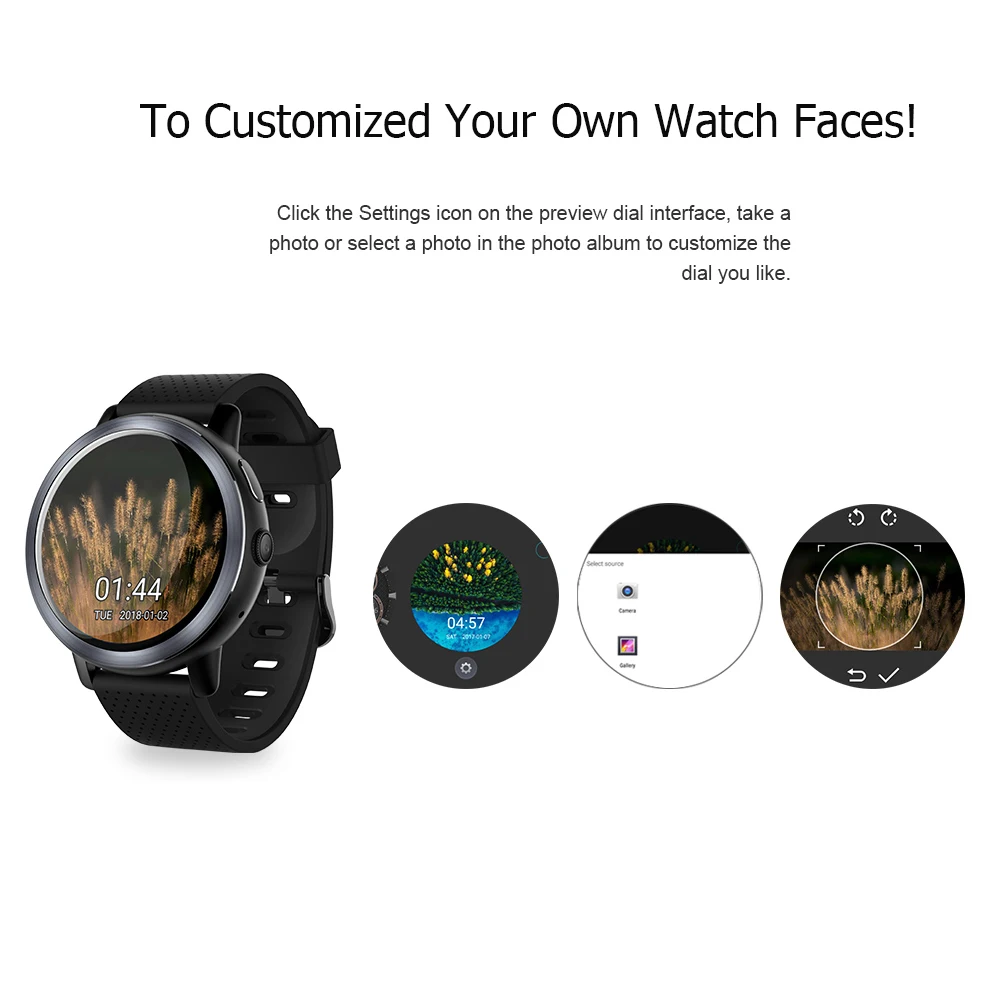 Lemfo LEM8 4G-LTE Smart-Watch Phone Men GPS 2G+16G Andriod 7.1 IP67 Waterproof Customized Dial Smart Home Remote Control
