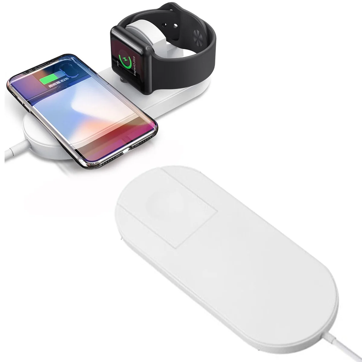 

Airpower QI Wireless Charger For iWatch 1 2 3 iPhone X 8 8plu Quick Fast Charging Pad For Apple Watch Samsung S9 S8 S7 S6
