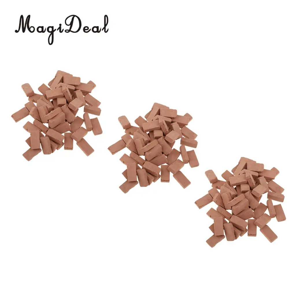 MagiDeal 150 шт Имитация красные Глиняные Кирпичи Модель 1/16 макет для Diorama
