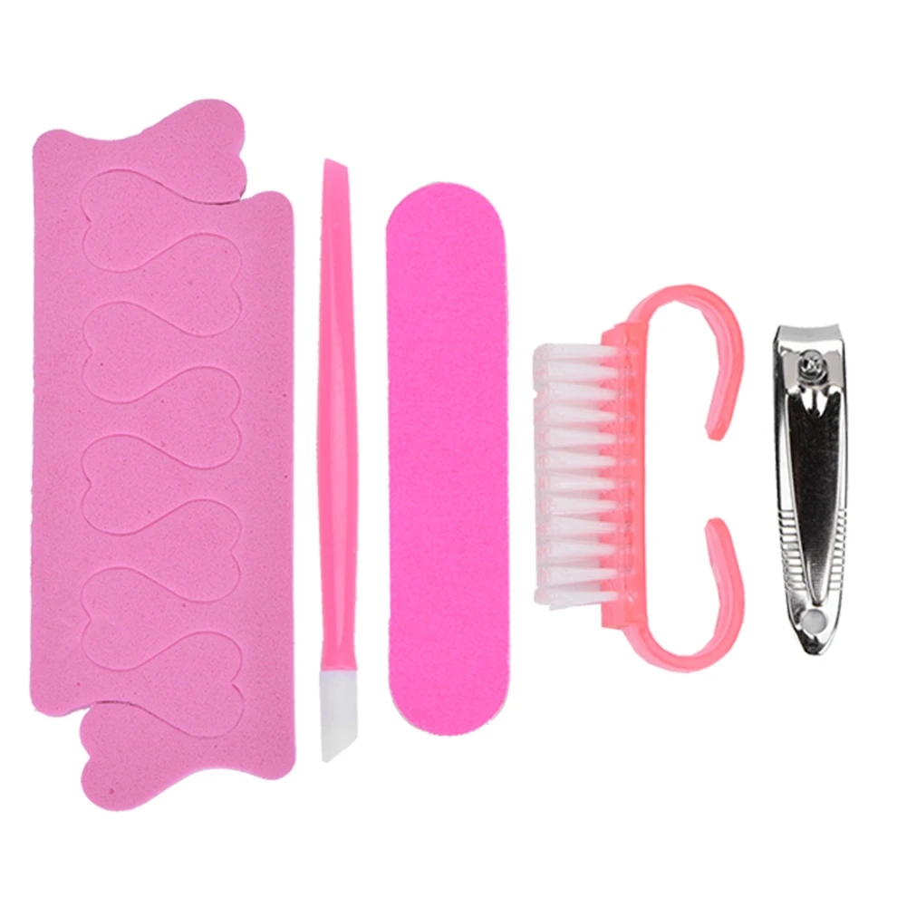 5 шт комплект Маникюр Педикюр Nail Clipper кисти кутикулы толкателя Палец инструмент