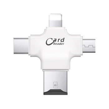 

4In1 Type-C/Micro-USB/Usb 2.0 Memory Card Reader Micro-Sd Tf Card Reader Adapter For Android Ipad Iphone X/8/7Otg Cardreader