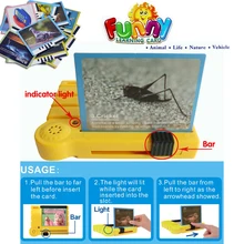 Английский Забавный кардридер обучающая машина карточная головоломка игрушки-пищалки обучающая игрушка для детей с 15 шт. карт