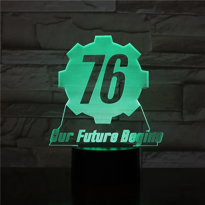 3D светодиодный ночник Fallout 76 наше будущее начинается с USB детский и подарок