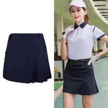 Модная женская юбка для гольфа для ракеток для бадминтона и тенниса женские спортивные элегантные полозоченные Броши теннисная юбка