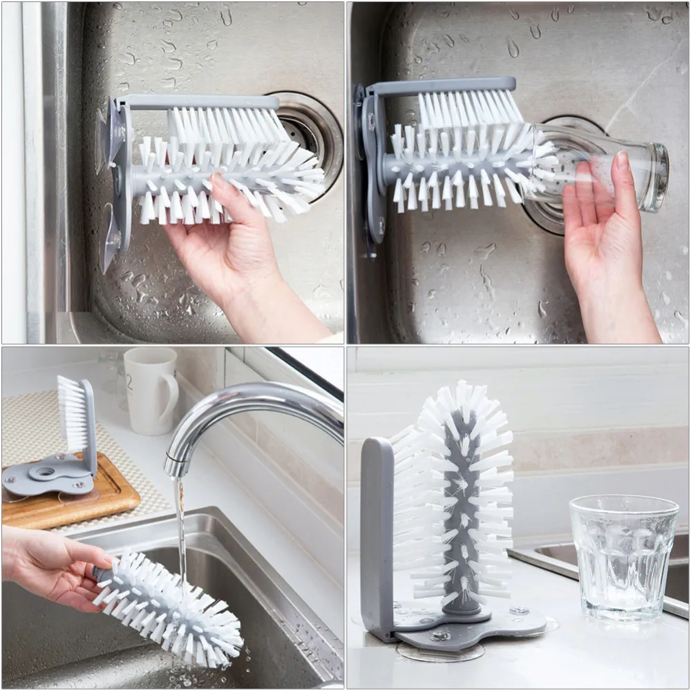 

Handless Sucker Bottle Brush Glass Brush Bottle Water Coffee Cup Cleaner Mug Tea Glass Cleaning Brush PP PVC MaterialCup Tool B2