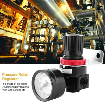 

AR2000 Air Control Compressor Pressure Gauge Relief Regulator Valve with Gauge Aluminum Alloy AR2000 Pressure Regulator Valve