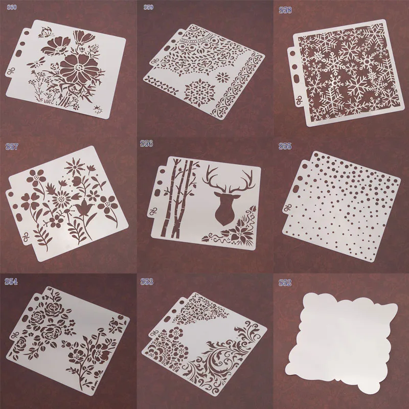 

Wall Painting 12 Styles Embossing Hollow Layering Stencils Template Album Decor Scrapbooking Stamping Hollow Templater
