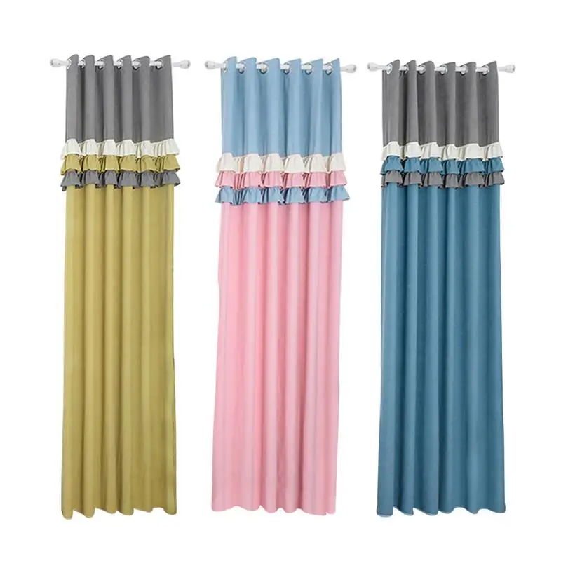 

New To Stitching Fabric Curtains High Shading Insulation Simple Decoration Home Bay Window Suitable For Polyester Kitchen