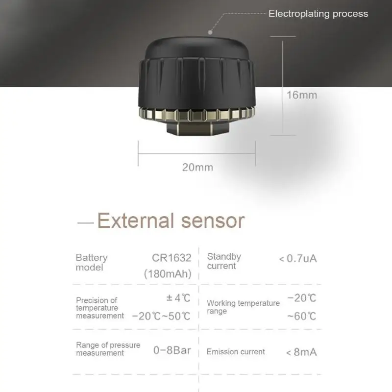 USB автомобильный TPMS монитор давления в шинах комплект сигнализации с 4 внешними