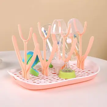 

5 color Baby Bottle Holder Drying Rack cartoon Bottles Cleaning Drying Rack Storage Infant Nipple Cup Holder fruit Dryer Shelf