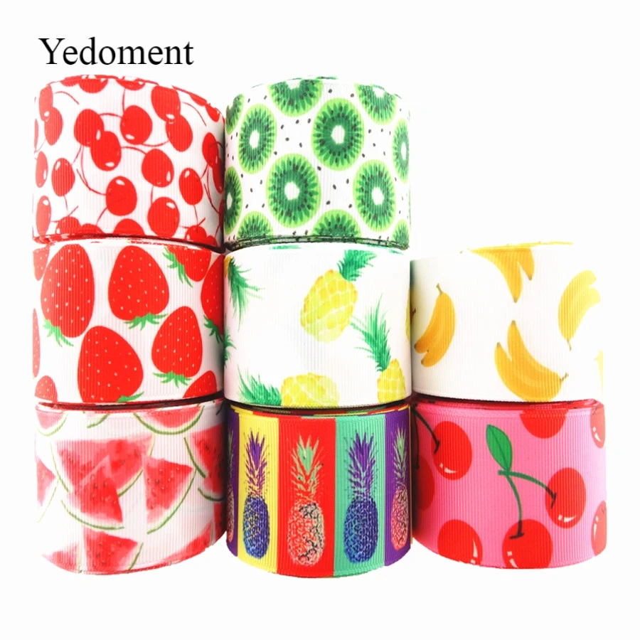 

1-1/2" 38mm 10 yards fruits printed grosgrain ribbons DIY hairbows handmade materials MD18010121