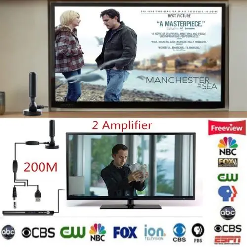 250 миля караван лучшие портативные палки ТВ Антенна Крытый цифровой HD Freeview