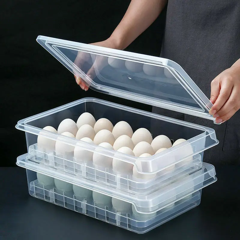 

High Quality 2019 Plastic 18 Eggs Holder Food Storage PP Box Hamper Portable Egg Container Carrier