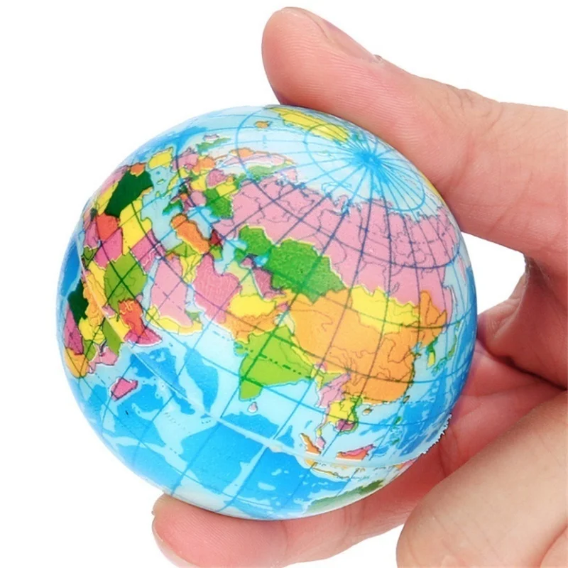 2 Pcs/lot 76mm/60mm Globe Ball Anti Stress Toys For Adults Kids Squeeze Toys World Map Earth Ball Stress Reliever Fun Kid Toy