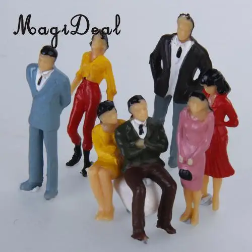 MagiDeal 100 шт 1/50 масштаб окрашенная модель поезда Сидящая подставка люди фигурки для