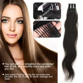 

21.7/25.6in No-trace Hair Extension Clips Natural Real Hair Ponytail Piece Tool Kit For Women Hair Extensions Styling Clips