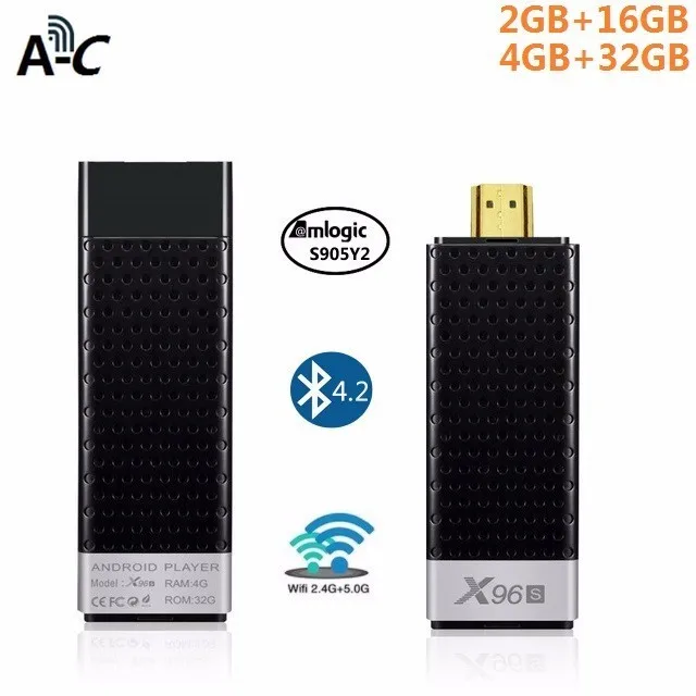 X96s Мини ПК Android 8 1 ТВ коробка с Bluetooth 4 2 Amlogic S905y2 г 16 добавить 32 палка 5 Wifi к Hd Smart Media