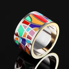 Luxury Brand Stainless Steel Rings for Women Wedding Jewelry Colorful Design Enamel Anel Aneis Trendy Party Gifts