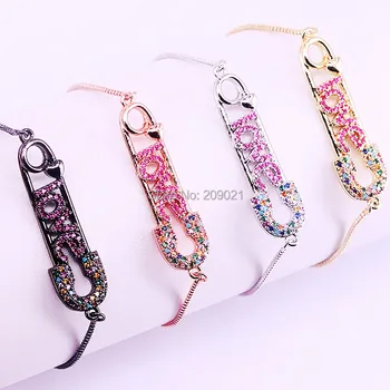 

10Pcs New Trendy Micro Pave Cubic Zirconia Charm Connector Bracelets, Lover Gift