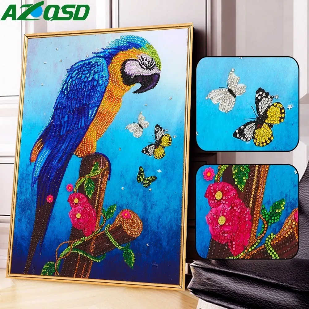 Buy AZQSD Diamond Painting Bird&Flower Special Shaped