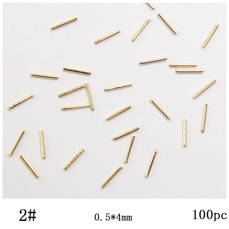 100 шт./лот, золотистые металлические заклепки, японские заклепки 15, металлический сплав, 3D украшение для ногтей, украшения для ногтей