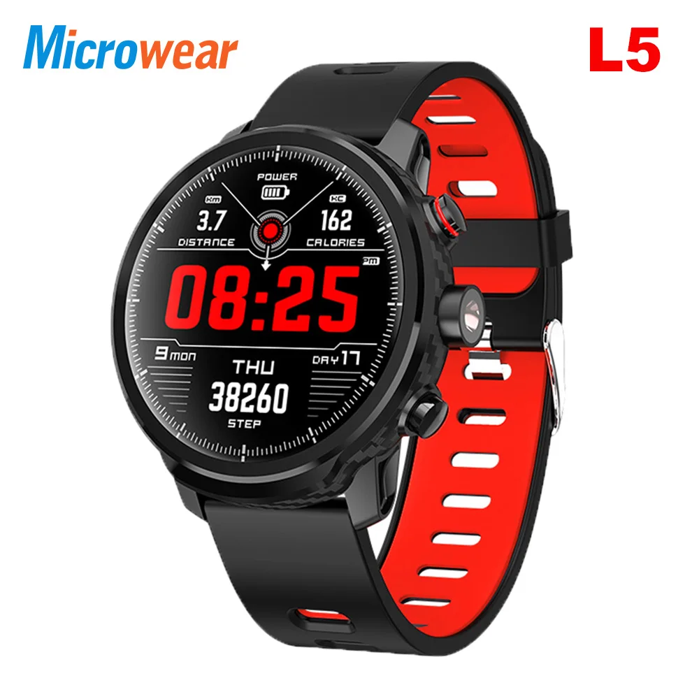 

Microwear L5 Smart Watch 1.3 Inch 64KB RAM 512KB ROM Heart Rate Monitor Waterproof Bluetooth 4.0 380mAh Smart Watch