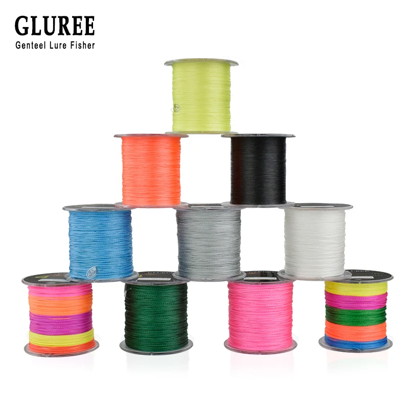 GLUREE 4 تقف PE مضفر خيط صنارة الصيد s100M 100% PE المتعددة الشعيرات مضفر سلك 8-150LB 109 ياردة سلاسة رئيسي خيط صنارة الصيد