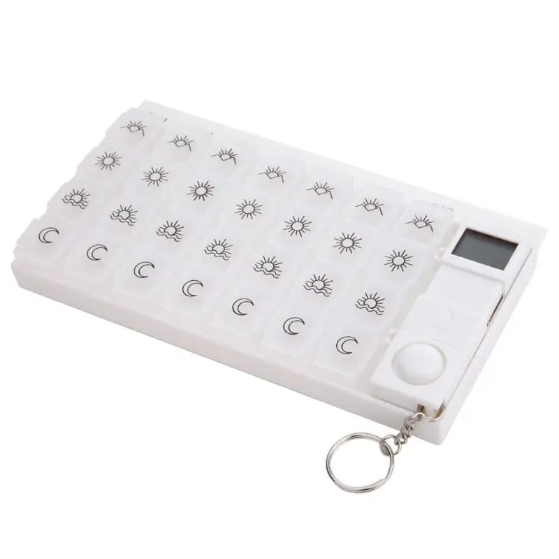 Цифровой 7 дней устройство для напоминания о приеме таблеток органайзер для таблеток случае таймер белый