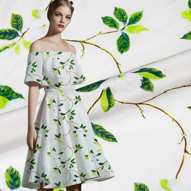140cm wide 16mm 100% silk double braid flower printed fabric skirt clothes | Дом и сад