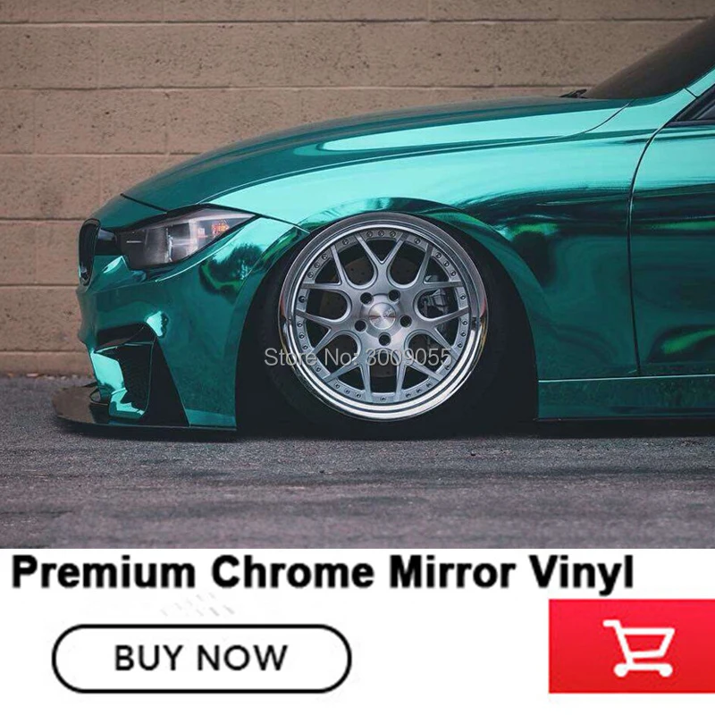 

mint chrome wrapping film vehicle personalization solvent based low initial tack adhesive Multiple colors chrome Mirror wrapps
