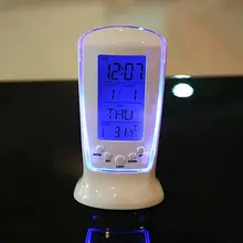Светодиодный цифровой будильник с голубой подсветкой электронный календарь термометр подарок