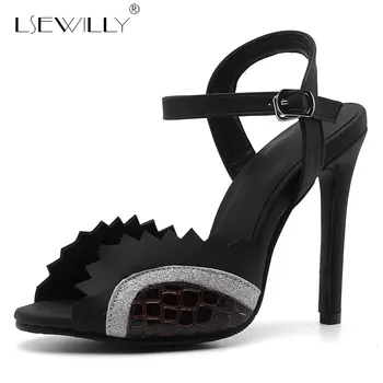 

Lsewilly big size 33-43 fashion summer new shoes woman buckle elegant sandals women classic high heels shoes women 2019 E656