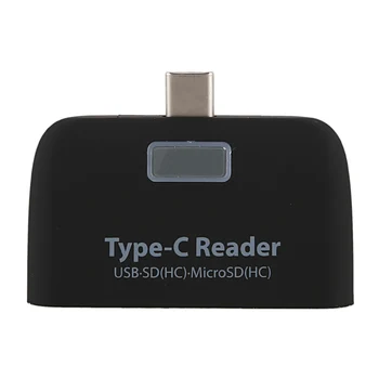 

4 in 1 OTG/TF/SD Smart Card Reader Adapter with Micro-USB Charge Port For Phone, Black