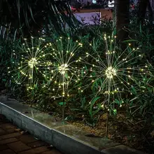 Теплый белый/многоцветный светильник на солнечных батареях 105LED Starburst Сказочный светильник фейерверк светильник IP44 водонепроницаемый Рождественский Декор лампа