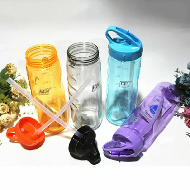 

Brand New Style 1Pc Free Leak Proof Flip Straw Drinks Sport Water Bottle For Outdoor Cycling