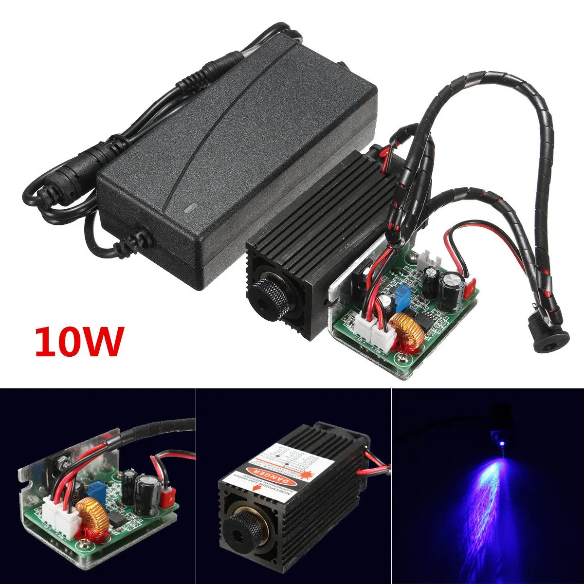 

10W Laser Head Engraving Module 450nm Blue Light Marking Engraver With TTL Modulation DIY Diode Metal Marking