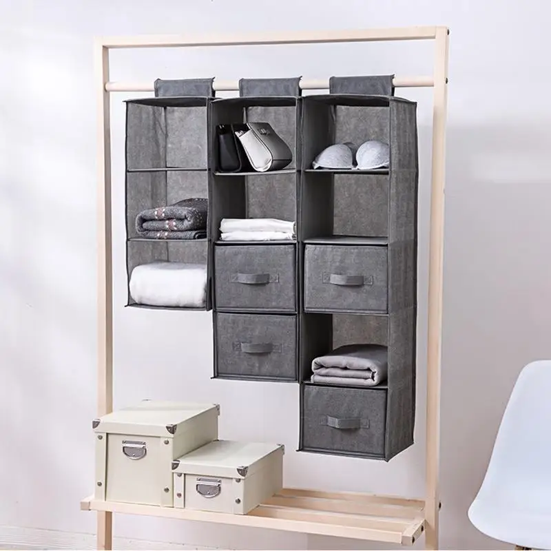 

Wardrobe Hanging Storage Bag Organizer Debris Storage Box Hanger Interlayer Drawer Type Waterproof And Moisture-proof Durable