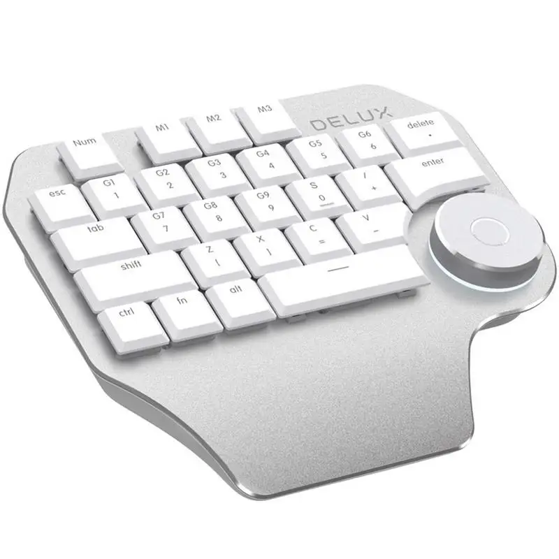 

Designer Keyboard PS/CAD Drawing Multi-function Knob Control Voice Mini Industrial Keyboard For DeLUX