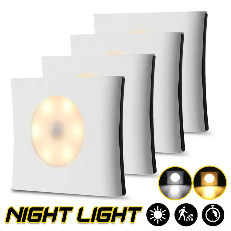 

3W Infrared PIR Motion Sensor 6 Led Night Light Wireless Detector Wall Lamp Light Battery Power Auto On/Off Closet Light