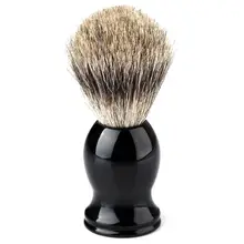 Новинка, щетка для бритья из чистого барсука, щетка с полимерной ручкой, парикмахерский инструмент для бритья, мужской подарок, черный цвет