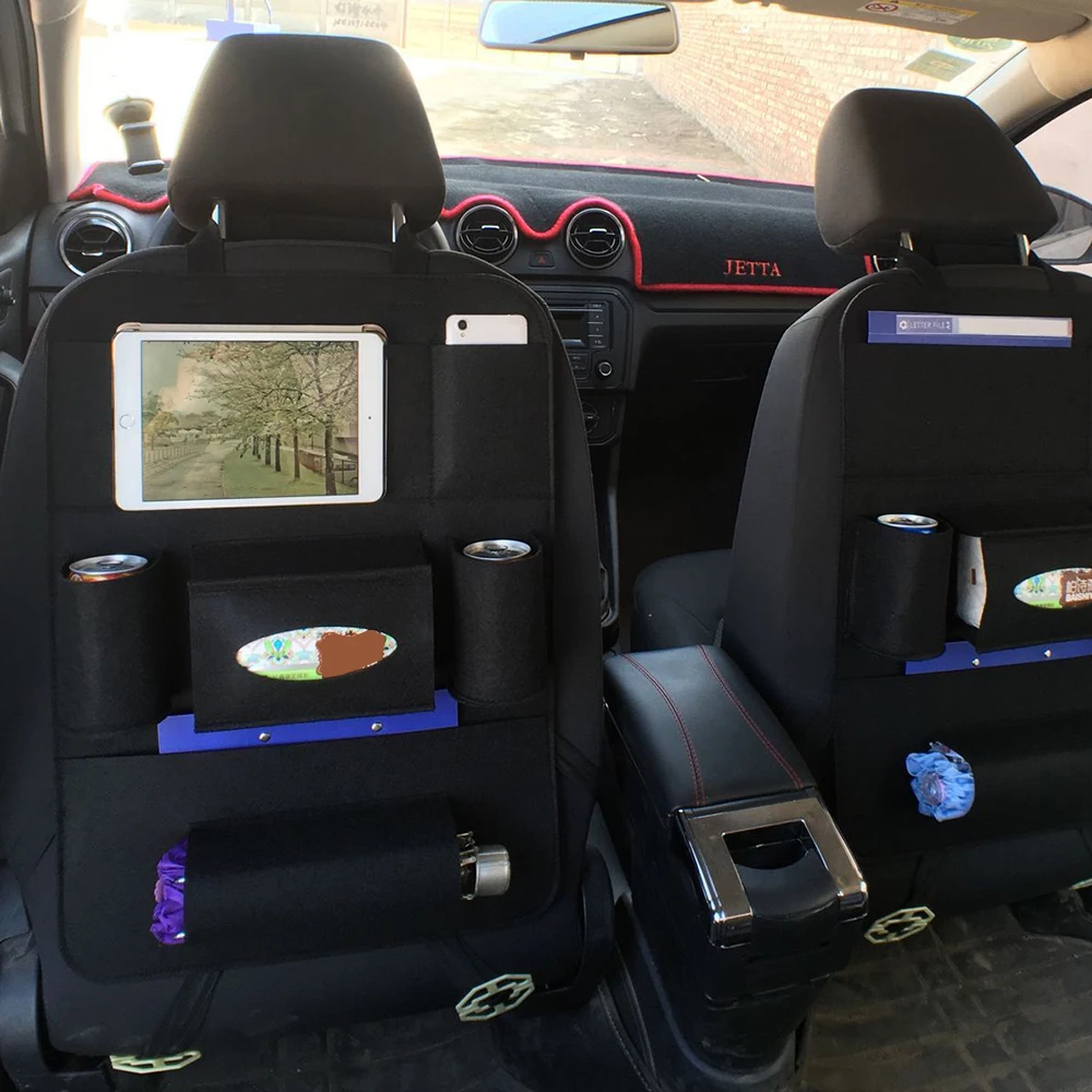 Автомобильный Органайзер на заднее сиденье автомобиля, держатель для автомобиля, фетровые Чехлы, универсальное многокарманное сиденье, шерстяной фетровый контейнер для хранения, подвесная коробка