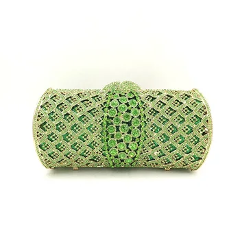 

Luxury women evening party bag bridal wedding diamonds bag accessories elegant wallet clutches bag long shape crystal bag purse