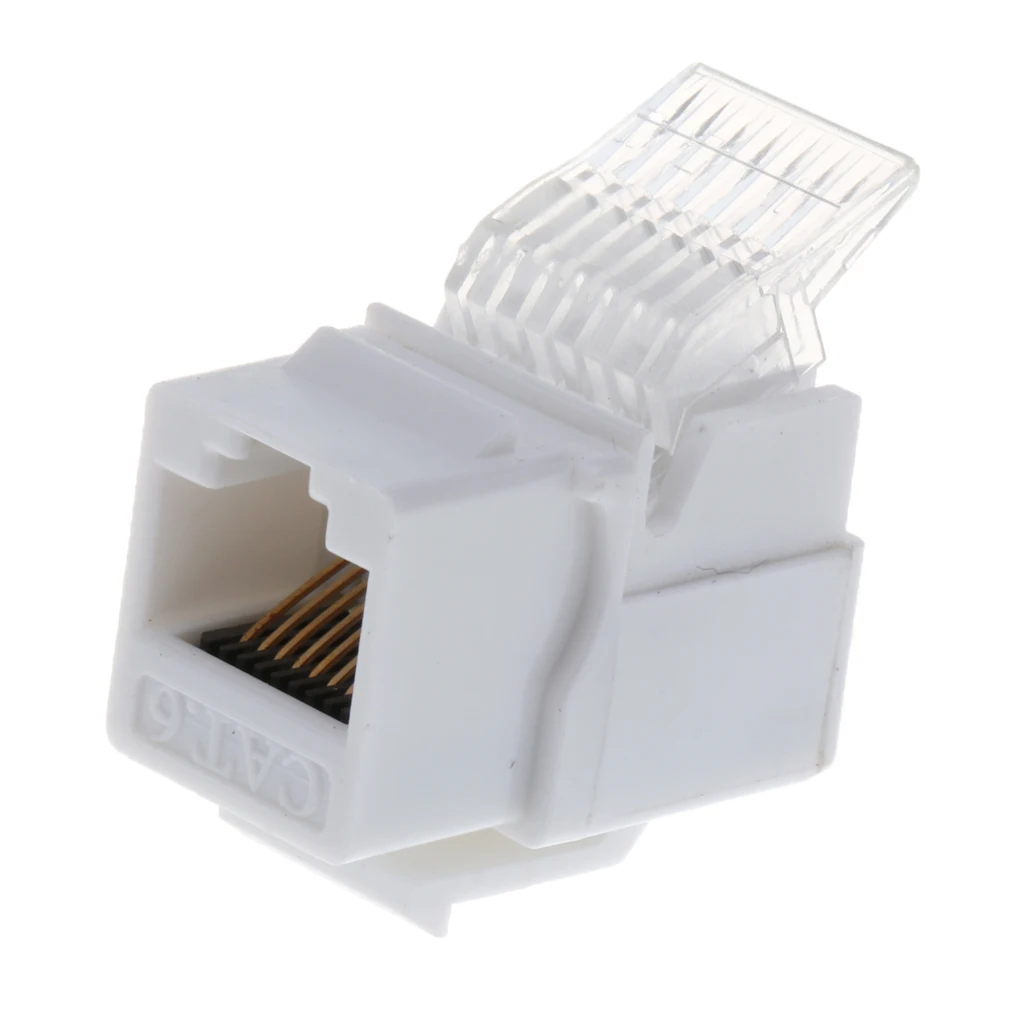 

10x RJ45 Keystone Jack Wall End Plug Cat6 Ethernet Network Module Adapter