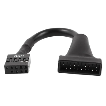 

Black USB 2.0 9 Pin Female to USB 3.0 20 Pin Male Cable Adapter Connector