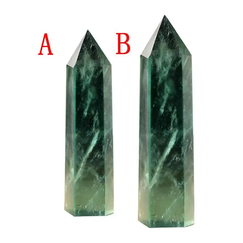 

100% Natural Green Fluorite Crystal Column Decoration Hexagonal Rod Decoration Quartz Crystal Rod Healing Stone Single Pointed