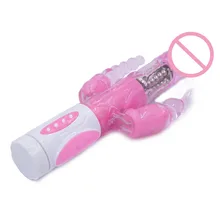 Bunny Triple Pleasure Rabbit Vibrator G Spot Clitoris Stimulator Anal Plug Rotation Dildo Vibrator Sex Toys