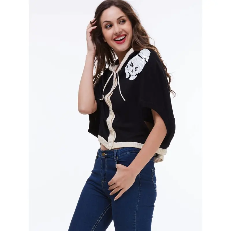 Women Sweaters Casual Wool Blends Straight Thin Cartoon Black Office Lady Winter Female Fashion Elegant Fall Tops Knitwear Women Sweaters Casual Wool Blends Straight Thin Cartoon Black Office Lady Winter Female Fashion Elegant Fall Tops Knitwear
