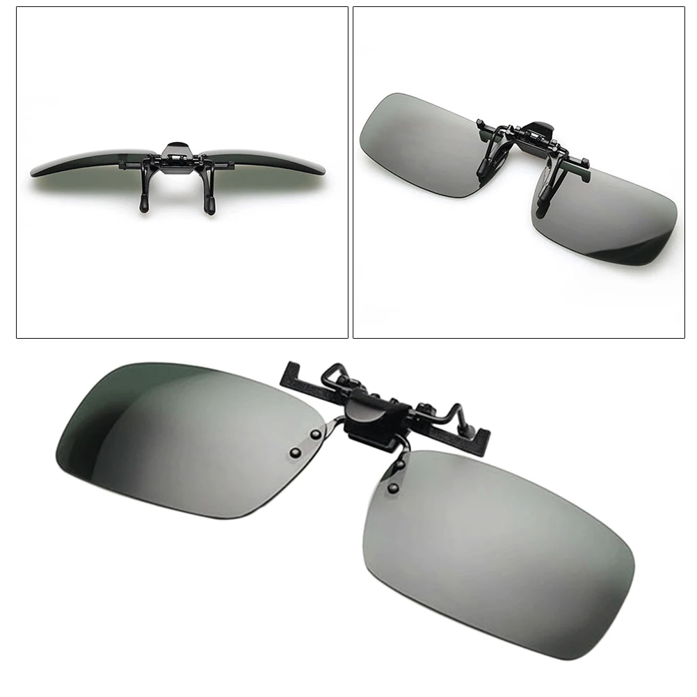 1PC Polarized Sunglasses Clip Drive Sunglasses Night Vision Goggles Resin Lenses Night Driving Glasses Car Accessories