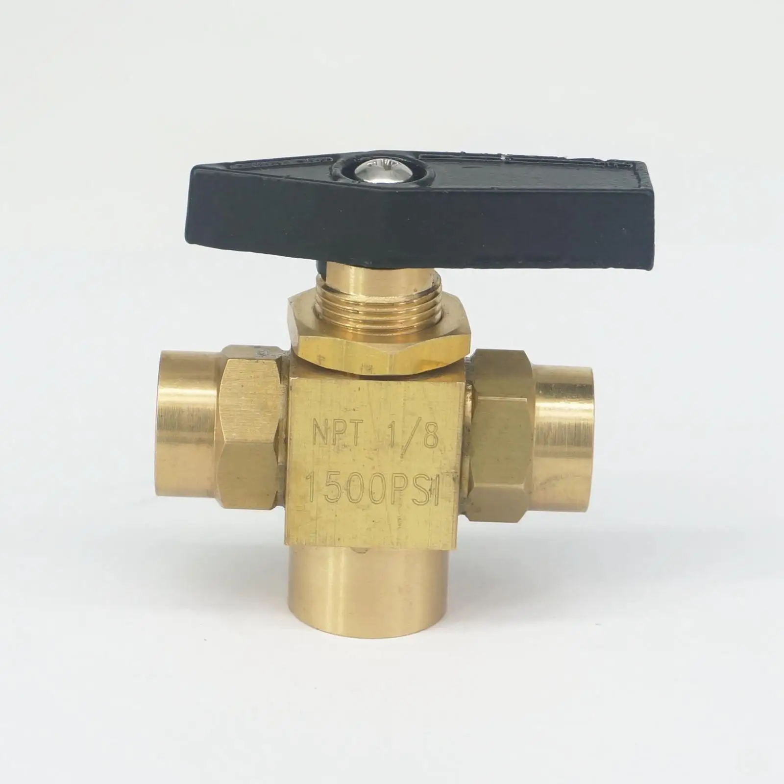 1/" NPT Женский l-порт латунный шаровой клапан 1500 PSI сантехника пропан манометр