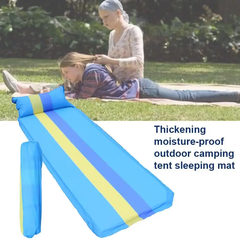 

Automatic Inflatable Cushion Moisture-Proof Outdoor Camping Tent Sleeping Mat Self Inflating Bed Mattress With Attached Pillow